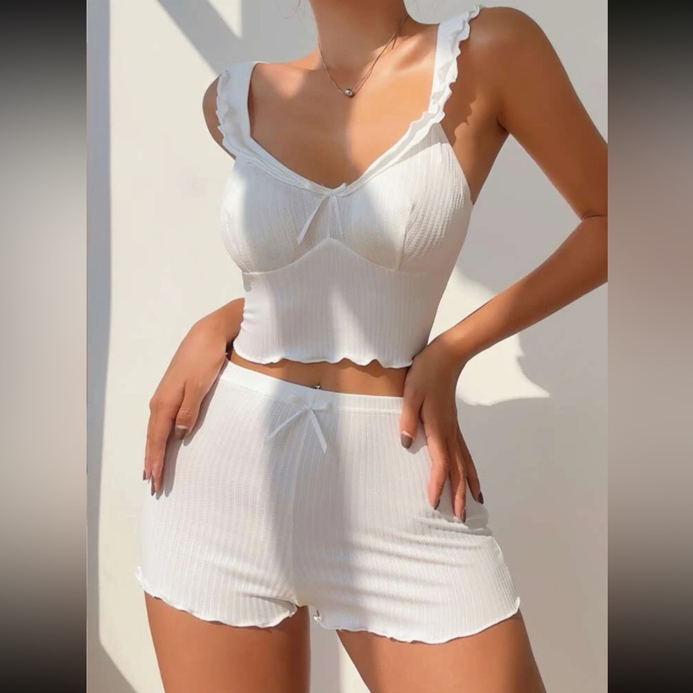 Adorable and sexy white pajama set!!